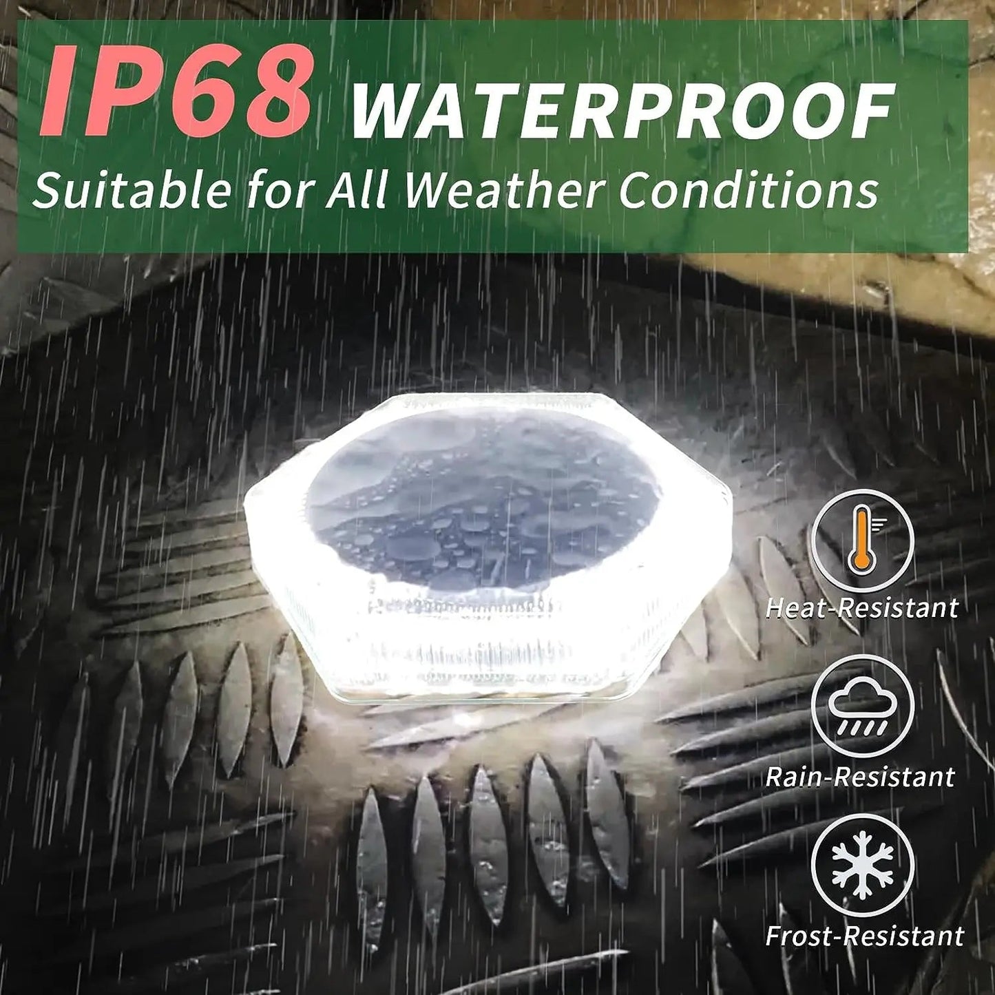 Solar Deck Path Lights – Waterproof IP68 LED Outdoor Lights - Carry Light