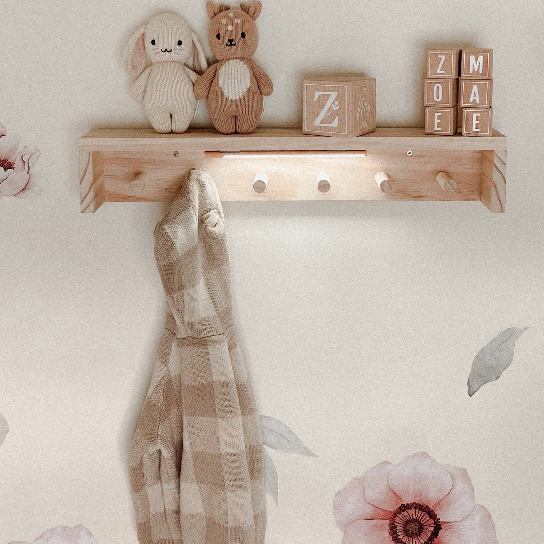 Smart LED strip light mounted on wall for kids bedroom