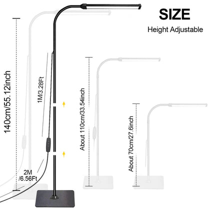LED Floor Lamp – Adjustable Gooseneck Dimmable Light - Carry Light