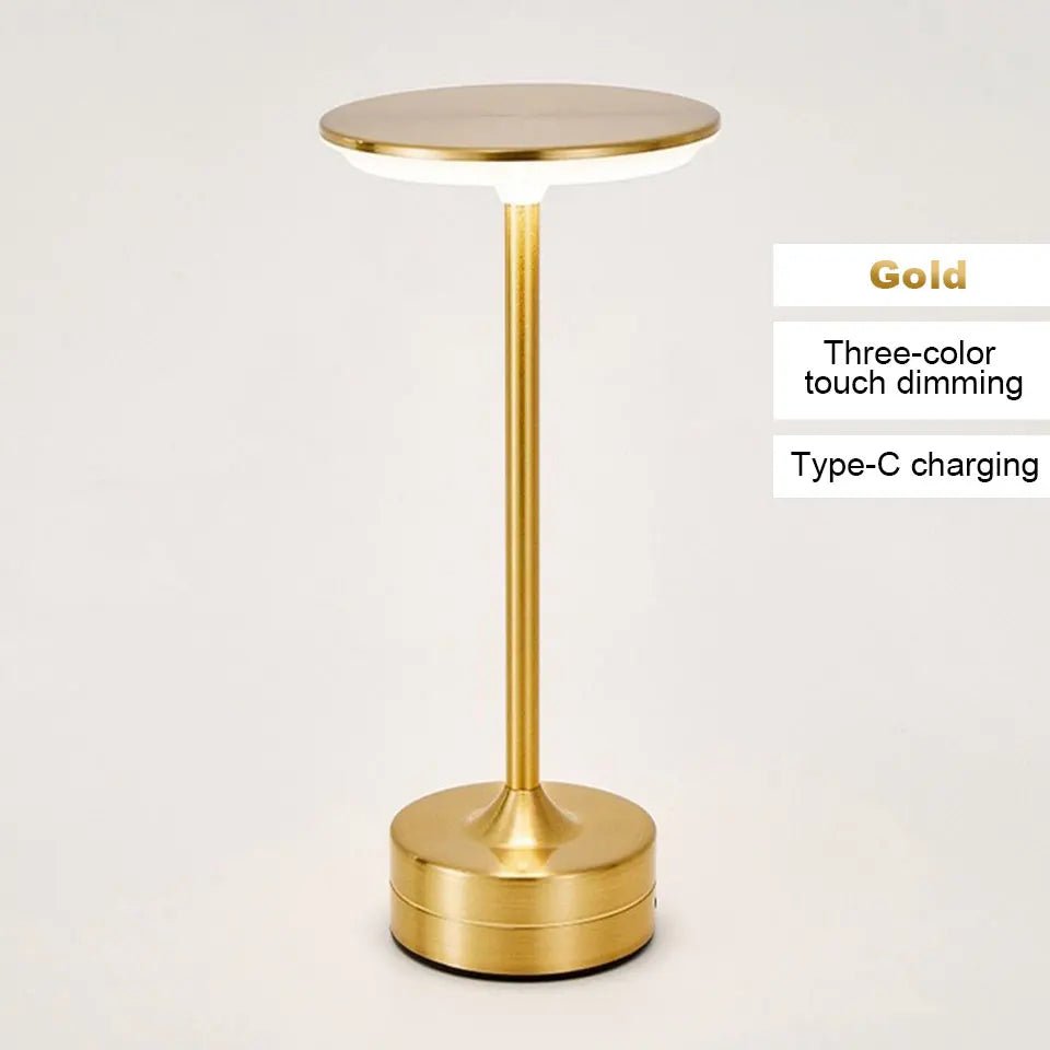LED Metal Table Lamp – Touch Sensor, USB Rechargeable, Portable Night Light - Carry Light