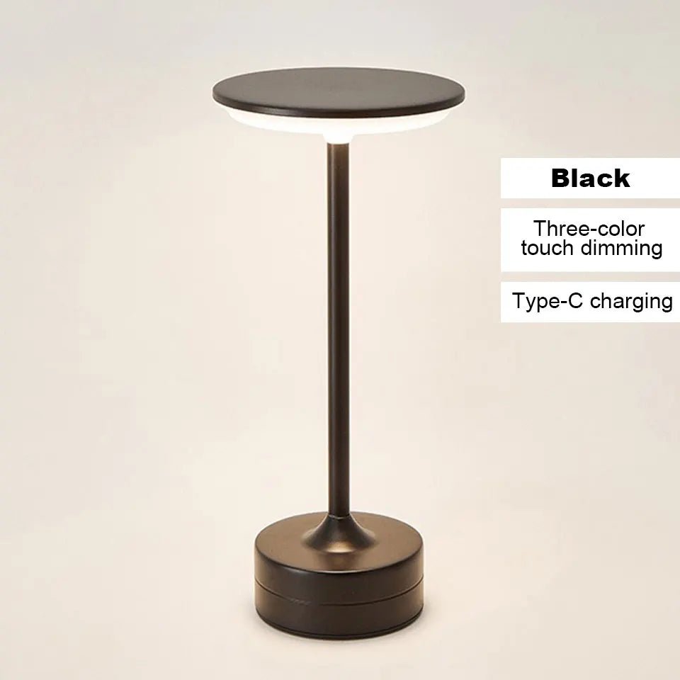 LED Metal Table Lamp – Touch Sensor, USB Rechargeable, Portable Night Light - Carry Light