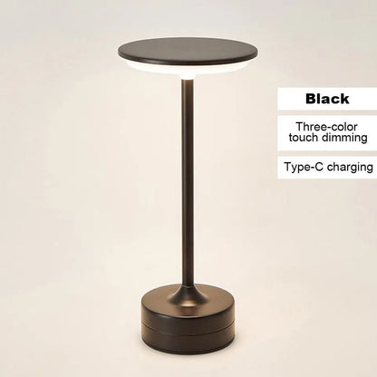 LED Metal Table Lamp – Touch Sensor, USB Rechargeable, Portable Night Light - Carry Light