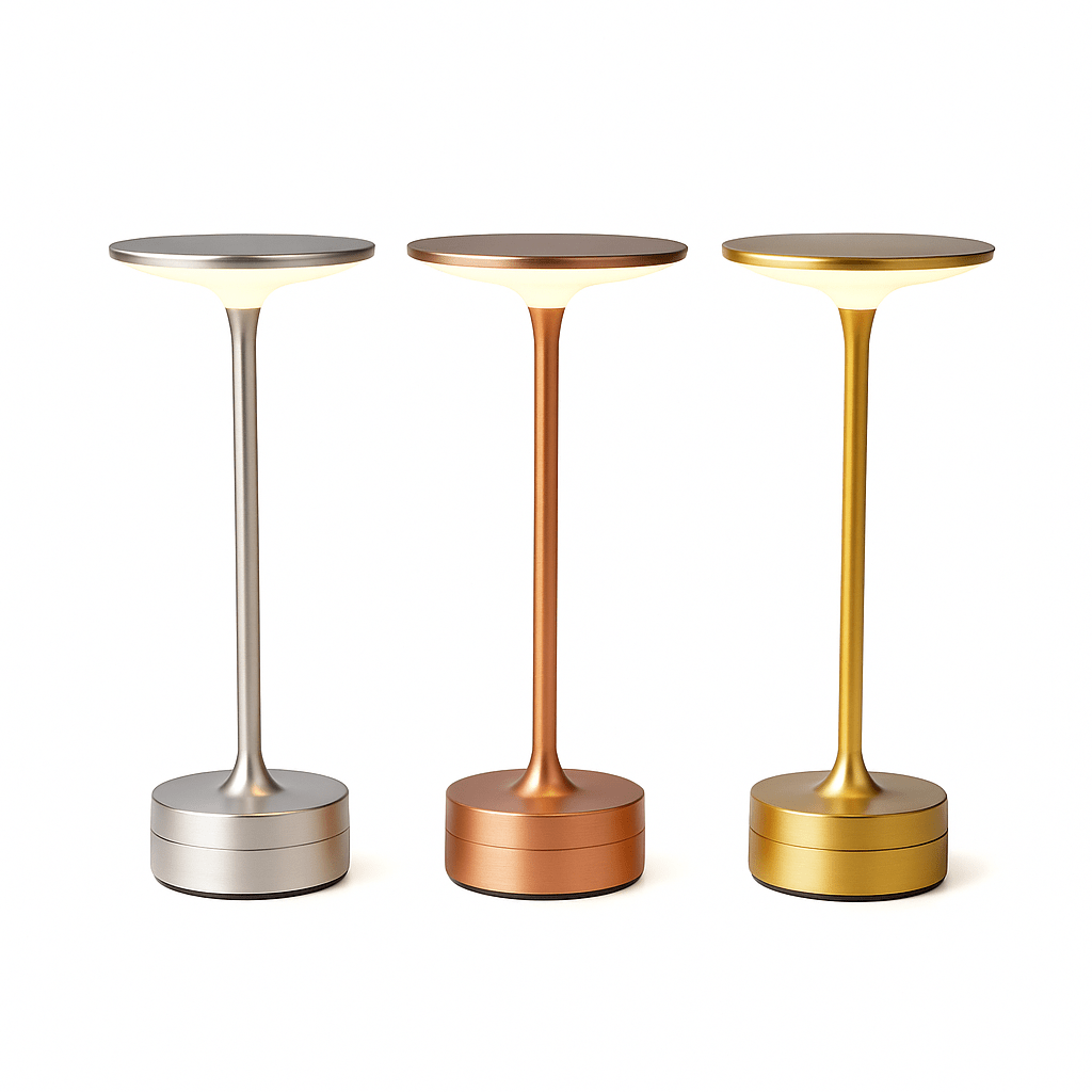 LED Metal Table Lamp – Touch Sensor, USB Rechargeable, Portable Night Light - Carry Light