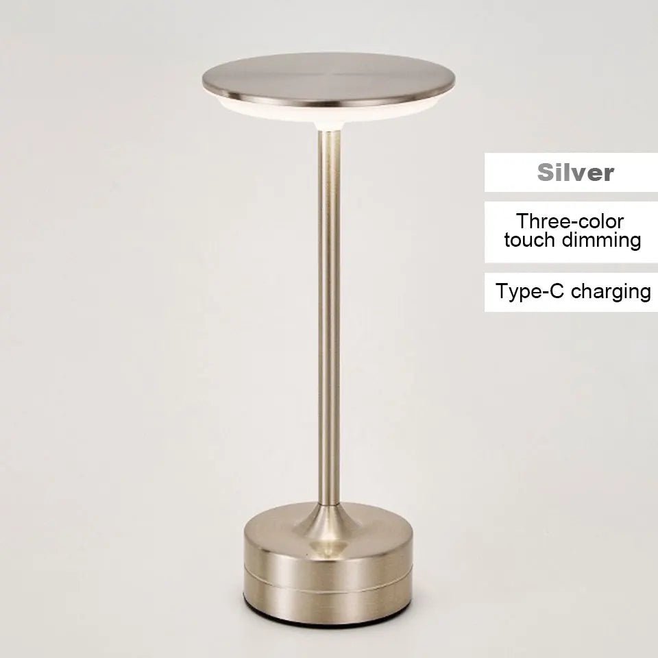 LED Metal Table Lamp – Touch Sensor, USB Rechargeable, Portable Night Light - Carry Light