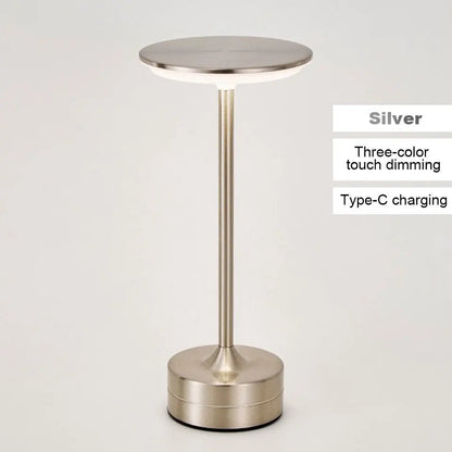 LED Metal Table Lamp – Touch Sensor, USB Rechargeable, Portable Night Light - Carry Light