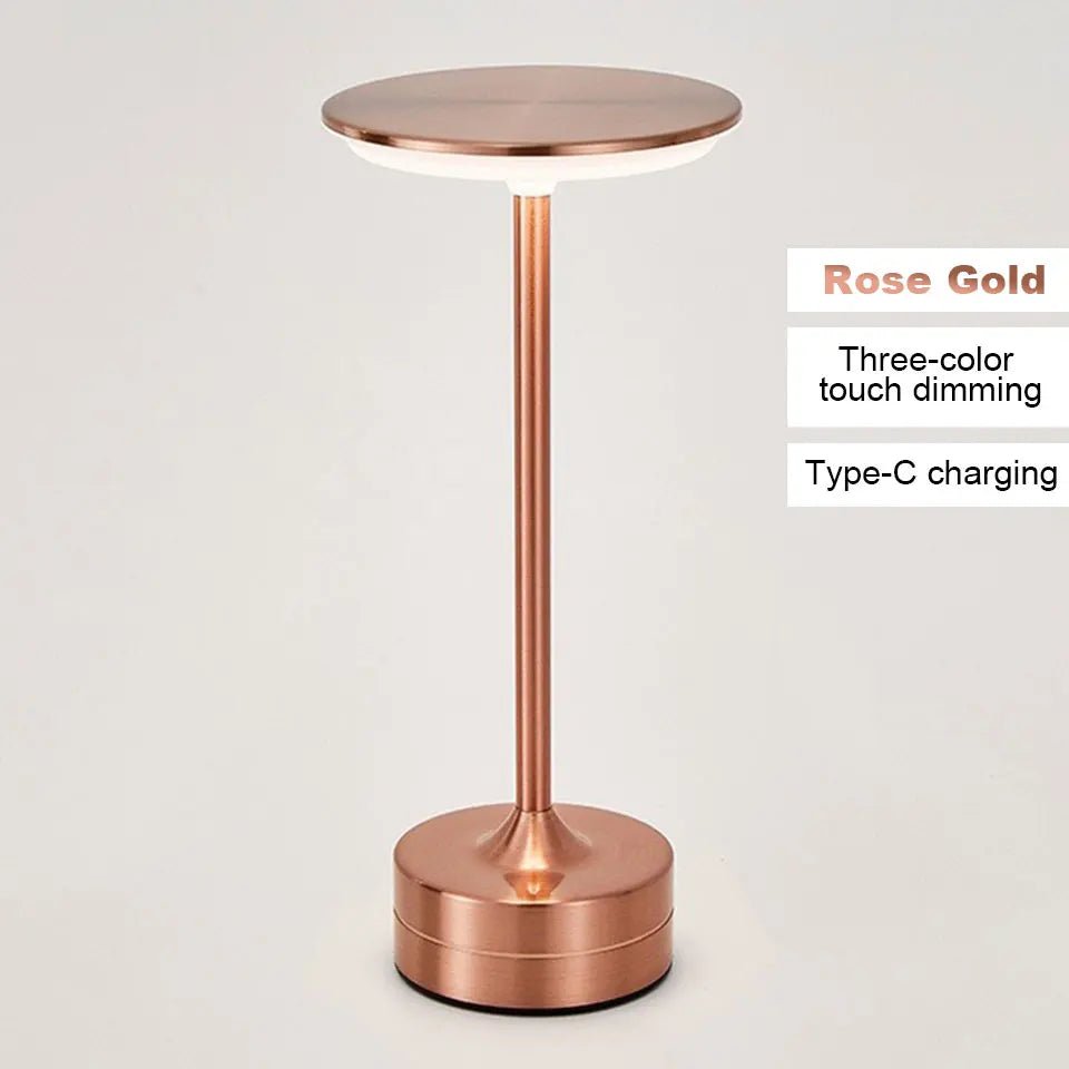 LED Metal Table Lamp – Touch Sensor, USB Rechargeable, Portable Night Light - Carry Light