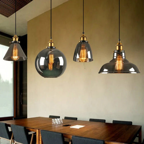 Sleak Transparent Glass and Metal Pendant Ceiling Lights - Carry Light
