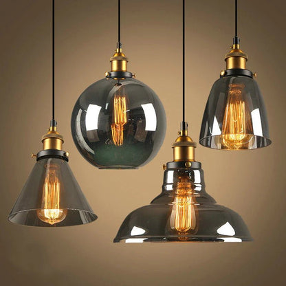 Sleak Transparent Glass and Metal Pendant Ceiling Lights - Carry Light