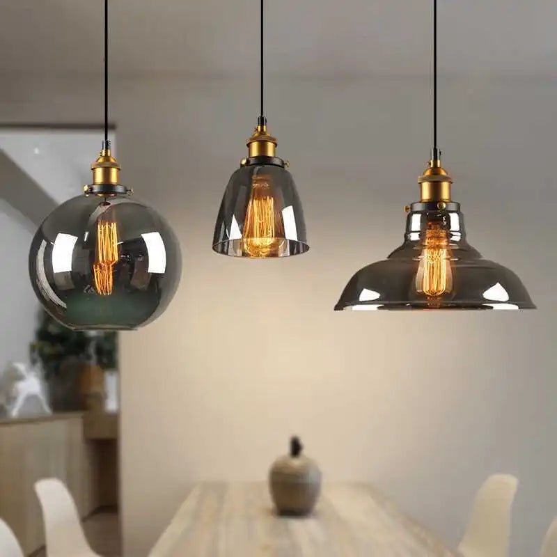 Sleak Transparent Glass and Metal Pendant Ceiling Lights - Carry Light