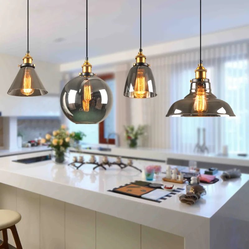 Sleak Transparent Glass and Metal Pendant Ceiling Lights - Carry Light