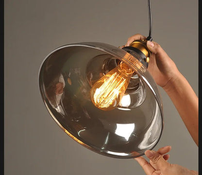 Sleak Transparent Glass and Metal Pendant Ceiling Lights - Carry Light