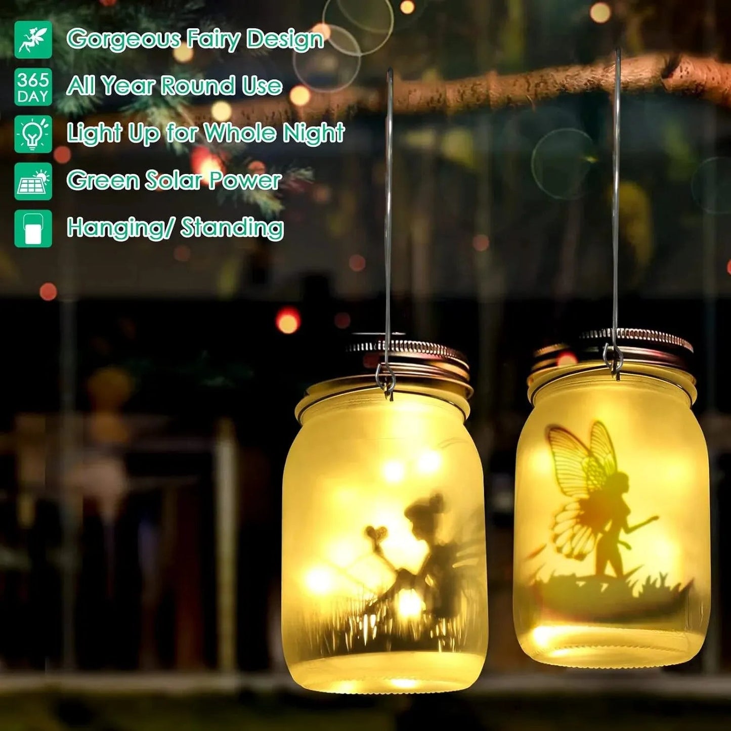 Solar "Fairies in a Jar" Outdoor Light - Carry Light
