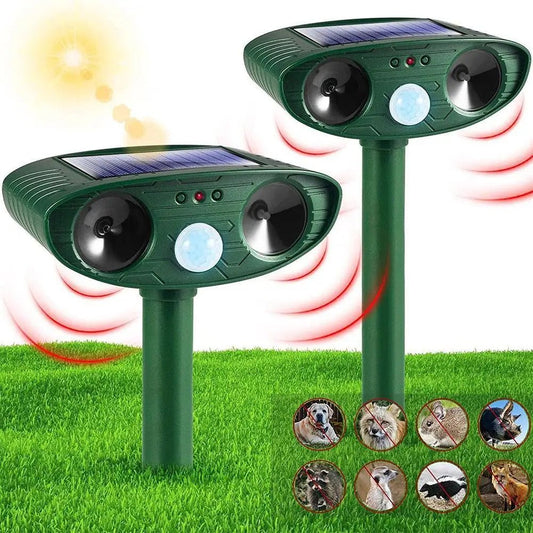 Solar Ultrasonic Garden Animal Repeller - Carry Light