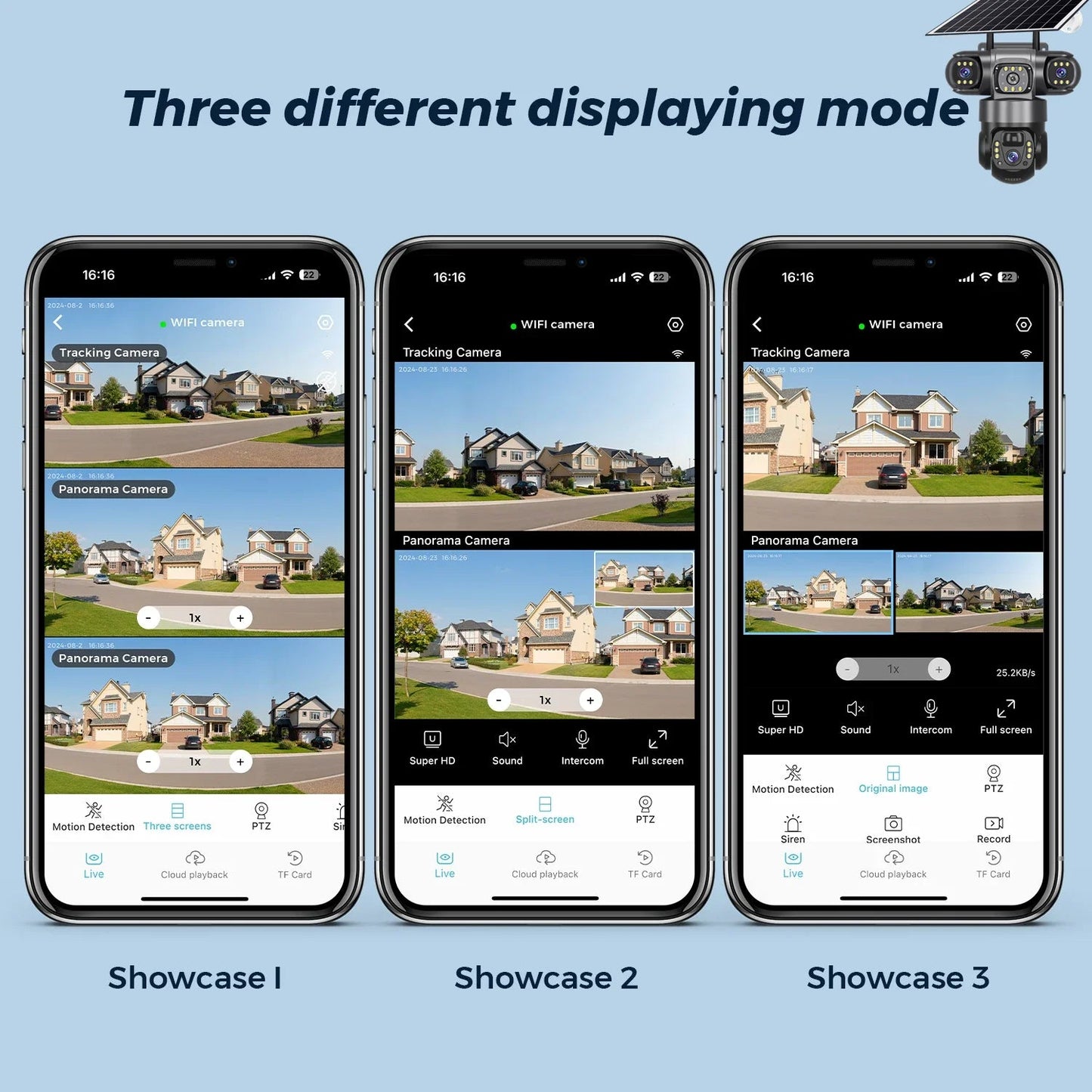 V380 Solar 4G IP Camera – 3x4MP 6K Ultra HD Triple Lens Outdoor Security Camera with Night Vision & Motion Detection - Carry Light