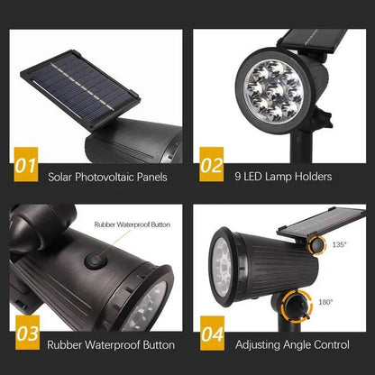 Waterproof Solar LED Garden Spotlight - Carry Light