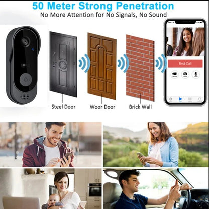 WiFi HD Doorbell with Wireless Camera and IR Video Intercom - Carry Light